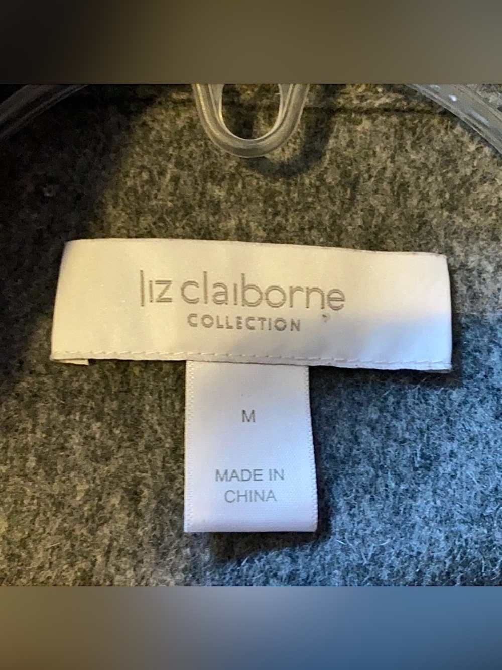 Liz Claiborne Gray Angora Wool Blend Belted Pea Coat Size Medium Soft - Picture 7 of 8